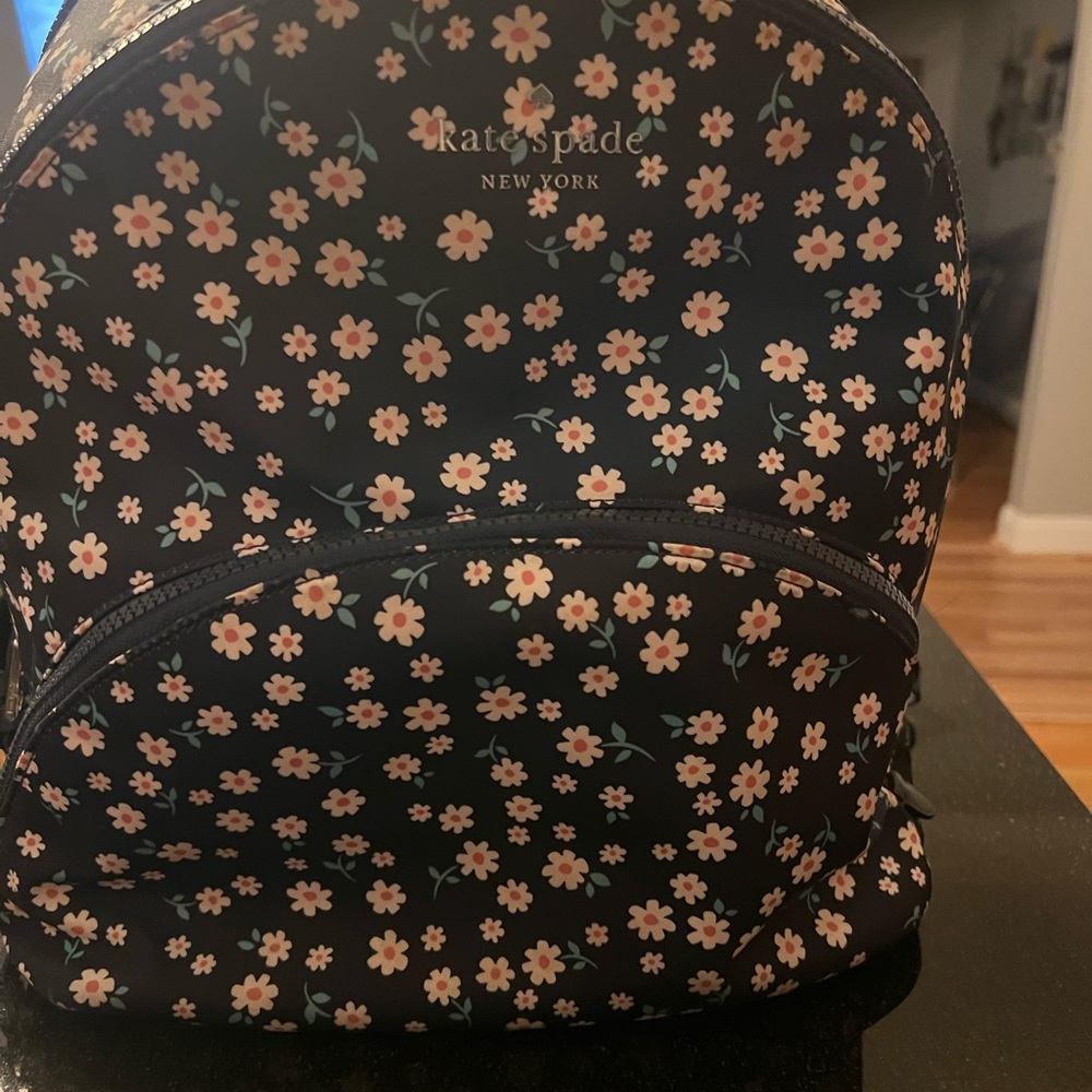 Kate Spade Floral Backpack - Navy